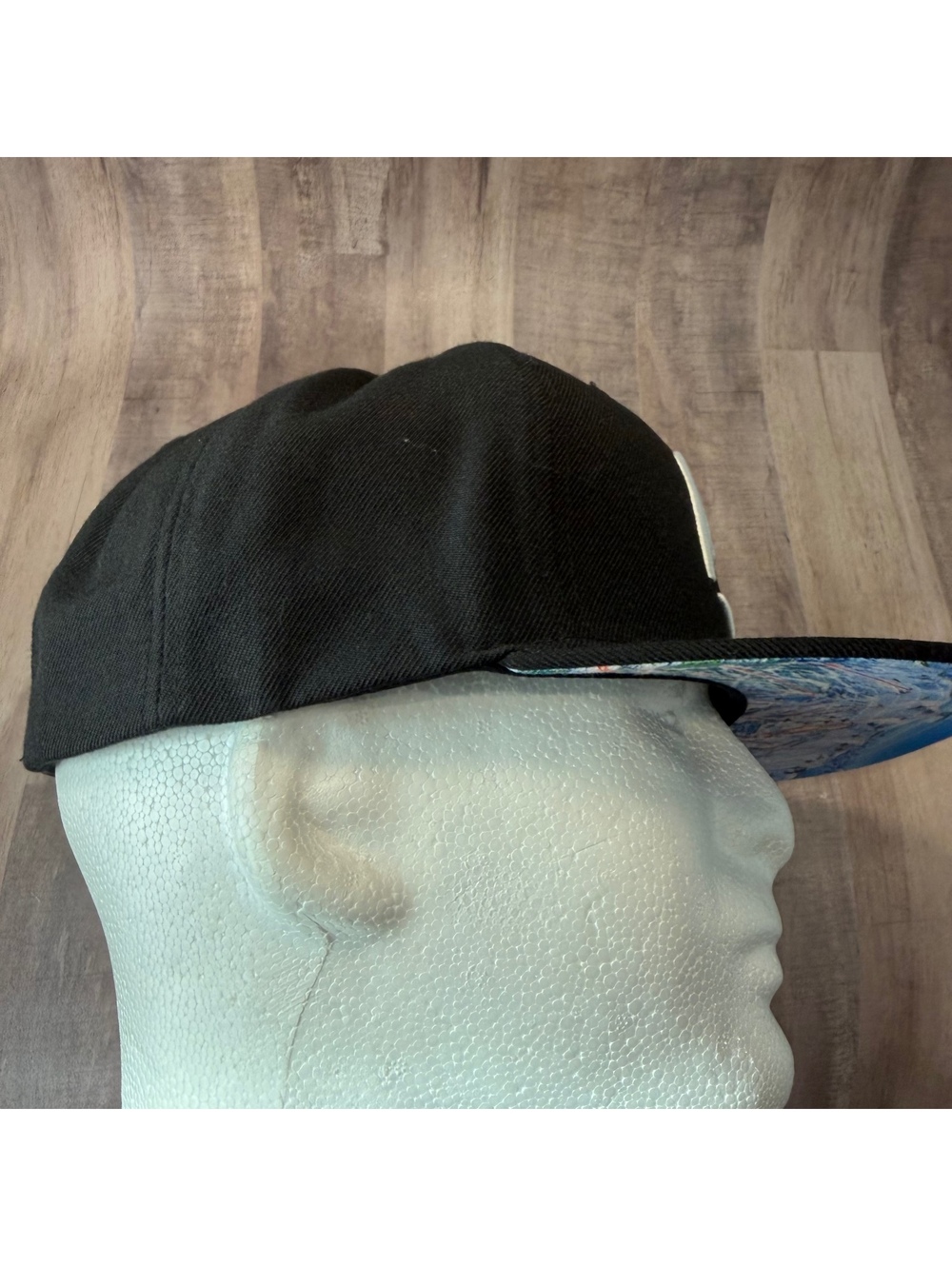 Mammoth Mountain Hat Crown Black White Map Under Brim Snapback Cap Wool Blend - Picture 6 of 9